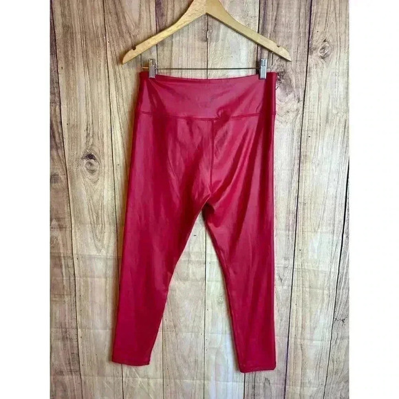 Zyia Active Red Metallic Leggings Size 14-16 - Picture 3 of 4